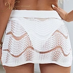 women crochet mini skirt